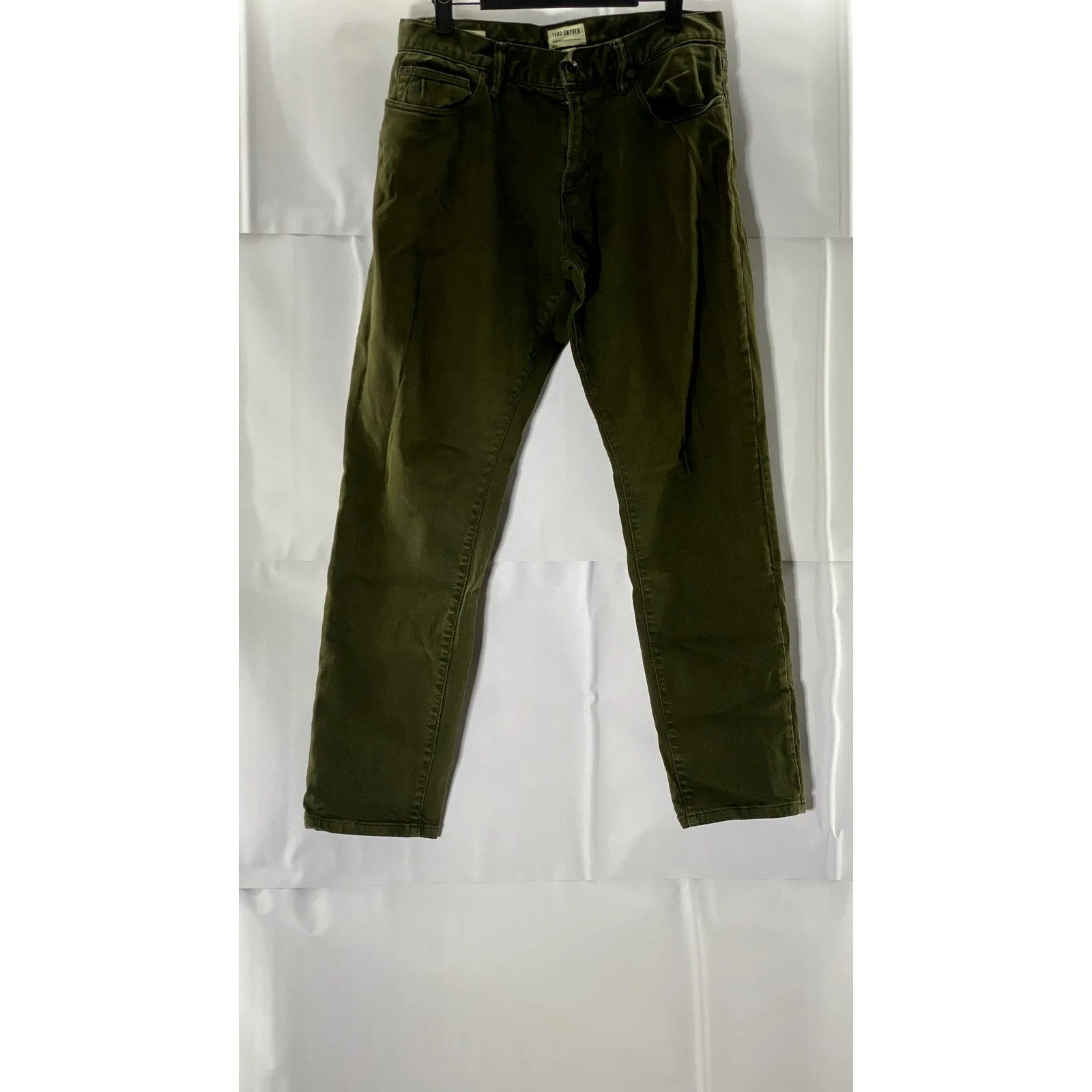 TODD SNYDER Men's Olive Green Slim-Fit Five-Pocket Chino Pants SZ 29X30