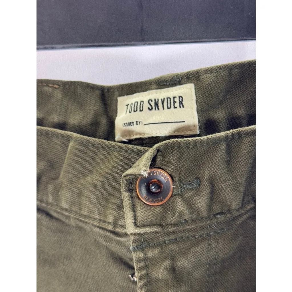 TODD SNYDER Men's Olive Green Slim-Fit Five-Pocket Chino Pants SZ 29X30