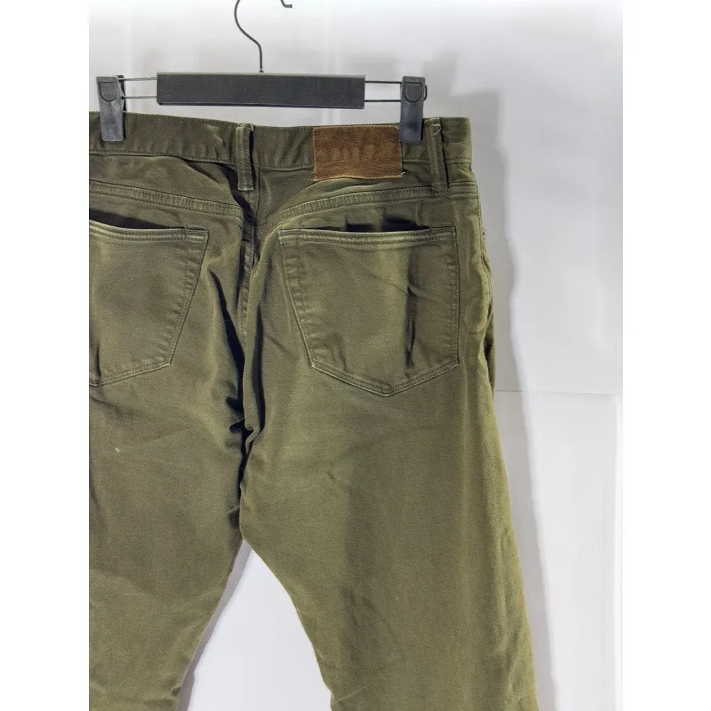 TODD SNYDER Men's Olive Green Slim-Fit Five-Pocket Chino Pants SZ 29X30