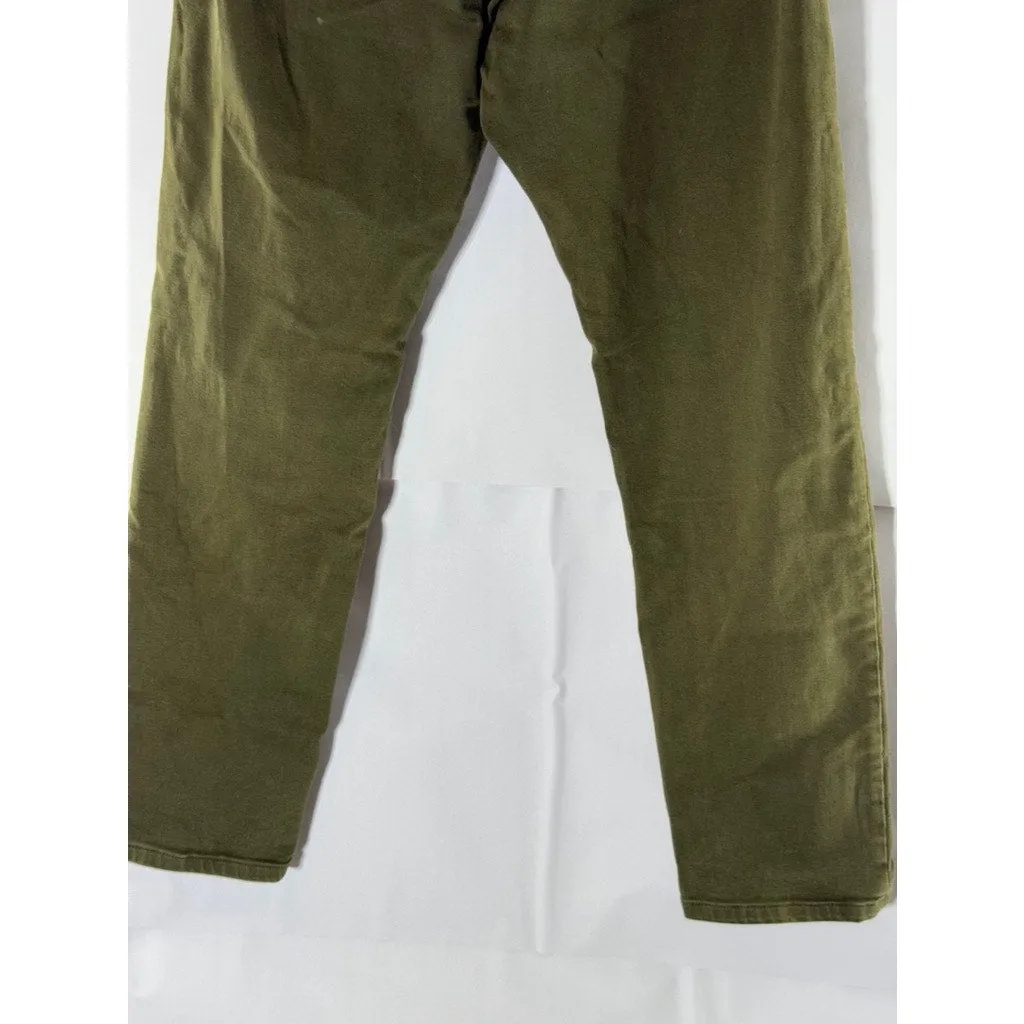 TODD SNYDER Men's Olive Green Slim-Fit Five-Pocket Chino Pants SZ 29X30