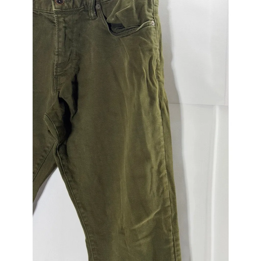 TODD SNYDER Men's Olive Green Slim-Fit Five-Pocket Chino Pants SZ 29X30