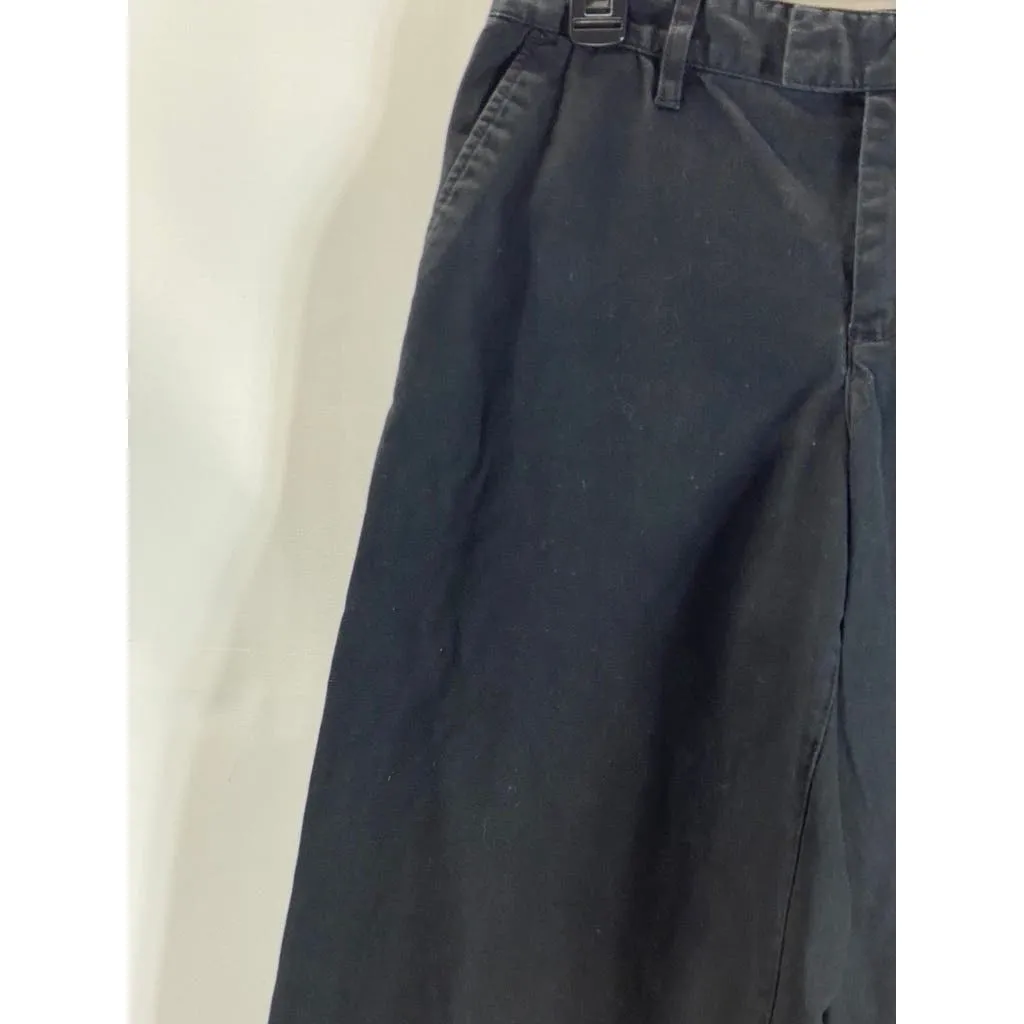 VANS Women's Solid Black Authentic Wide-Leg Cropped Chino Pants SZ 5