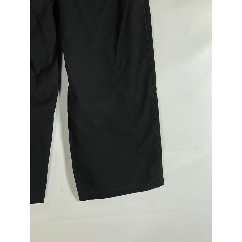 VANS Women's Solid Black Authentic Wide-Leg Cropped Chino Pants SZ 5