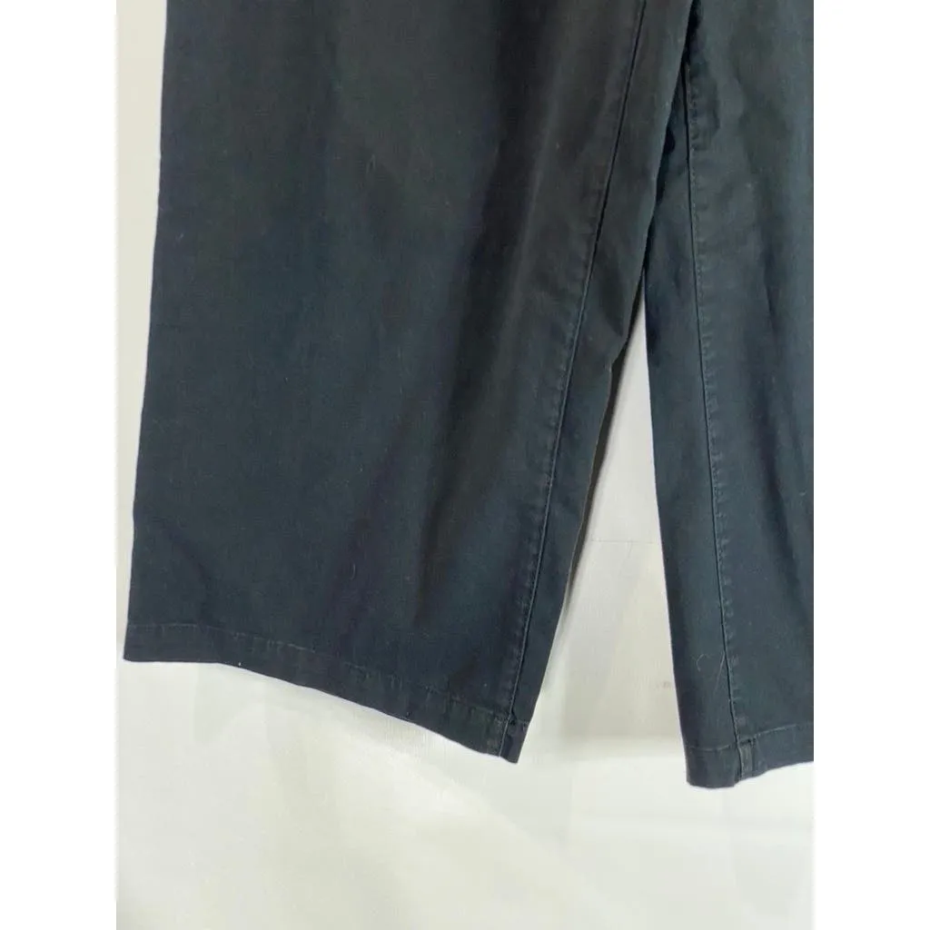 VANS Women's Solid Black Authentic Wide-Leg Cropped Chino Pants SZ 5