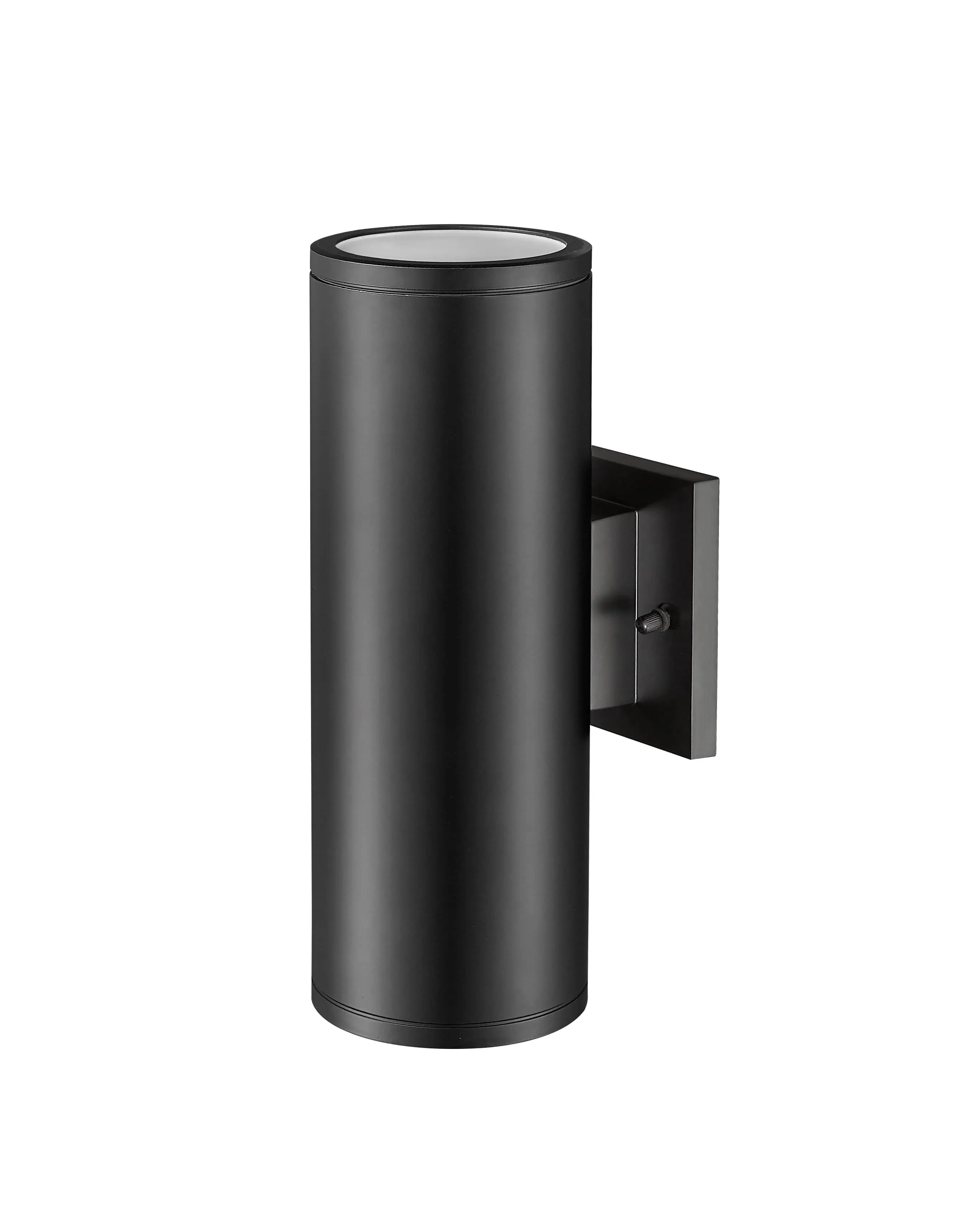 Vegas Outdoor Wall Sconce - Powder Coated Black - Frosted Glass - 12.75in. Height - E26 Medium Base