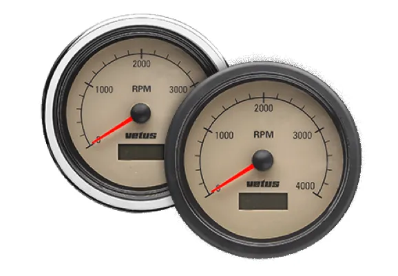 Vetus Revolution Counter/Hour Counter Cream 12/24V (0-4000 RPM)