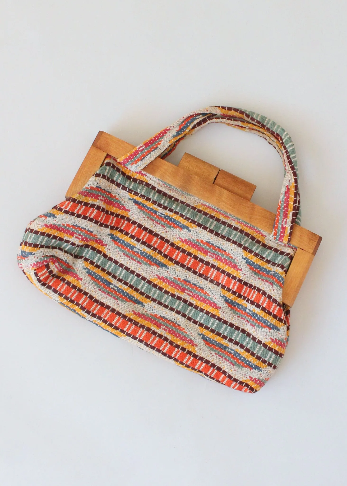 Vintage 1940s Southwestern Sunset Fabric Purse