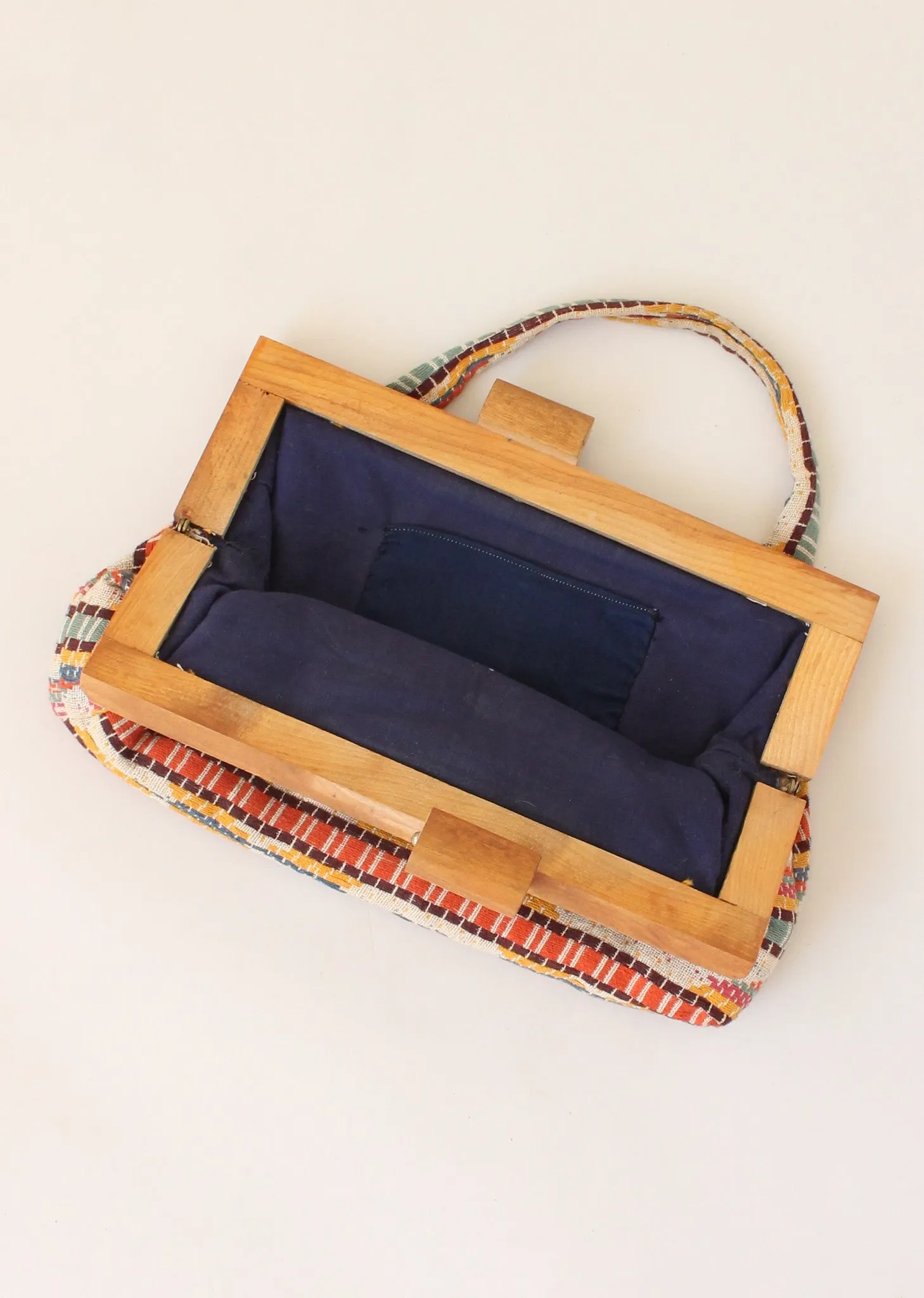 Vintage 1940s Southwestern Sunset Fabric Purse