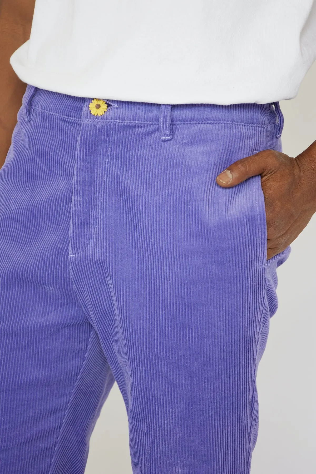 Violet Purple Flared Corduroy Trousers