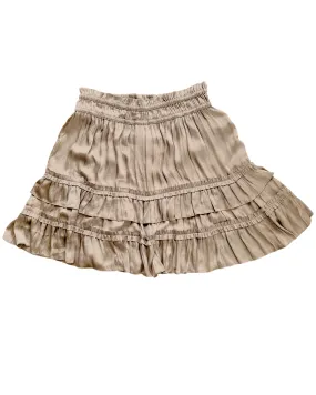 Warm Autumn Fawn Tiered Ruffle Mini Skirt