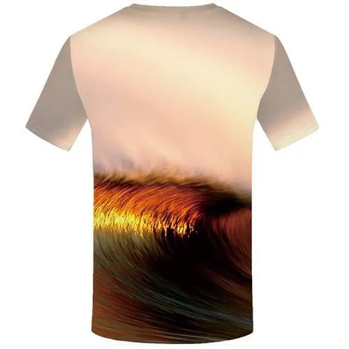 Wave T-shirt Men Flame Tshirt Anime Psychedelic Tshirts Casual Colorful T shirts Funny Harajuku T-shirts 3d Short Sleeve Hip hop