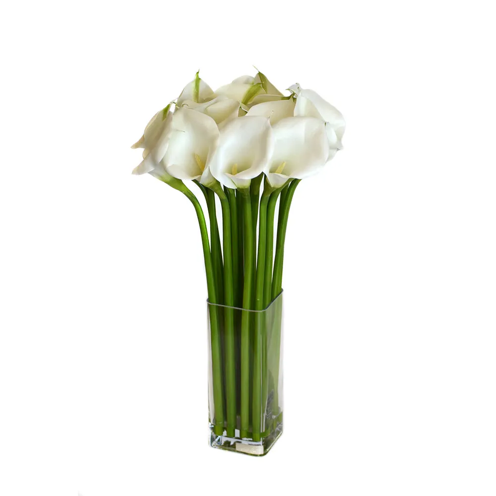 White Calla Lily Glass  Vase • 2 Sizes