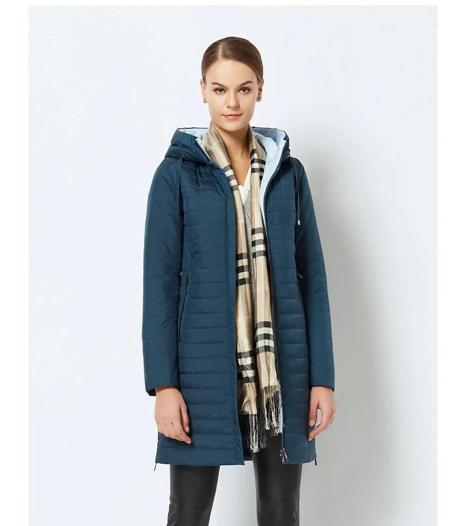 Women's Spring Warm Thin Hooded Long Coat