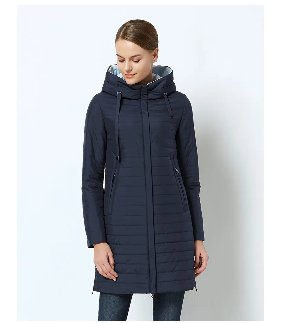 Women's Spring Warm Thin Hooded Long Coat