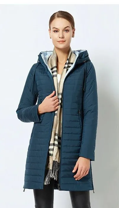 Women's Spring Warm Thin Hooded Long Coat