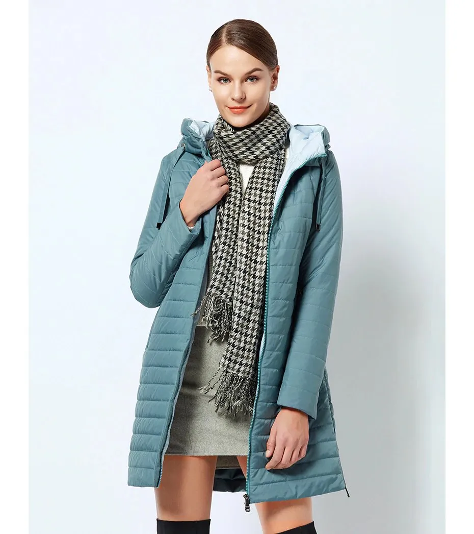 Women's Spring Warm Thin Hooded Long Coat