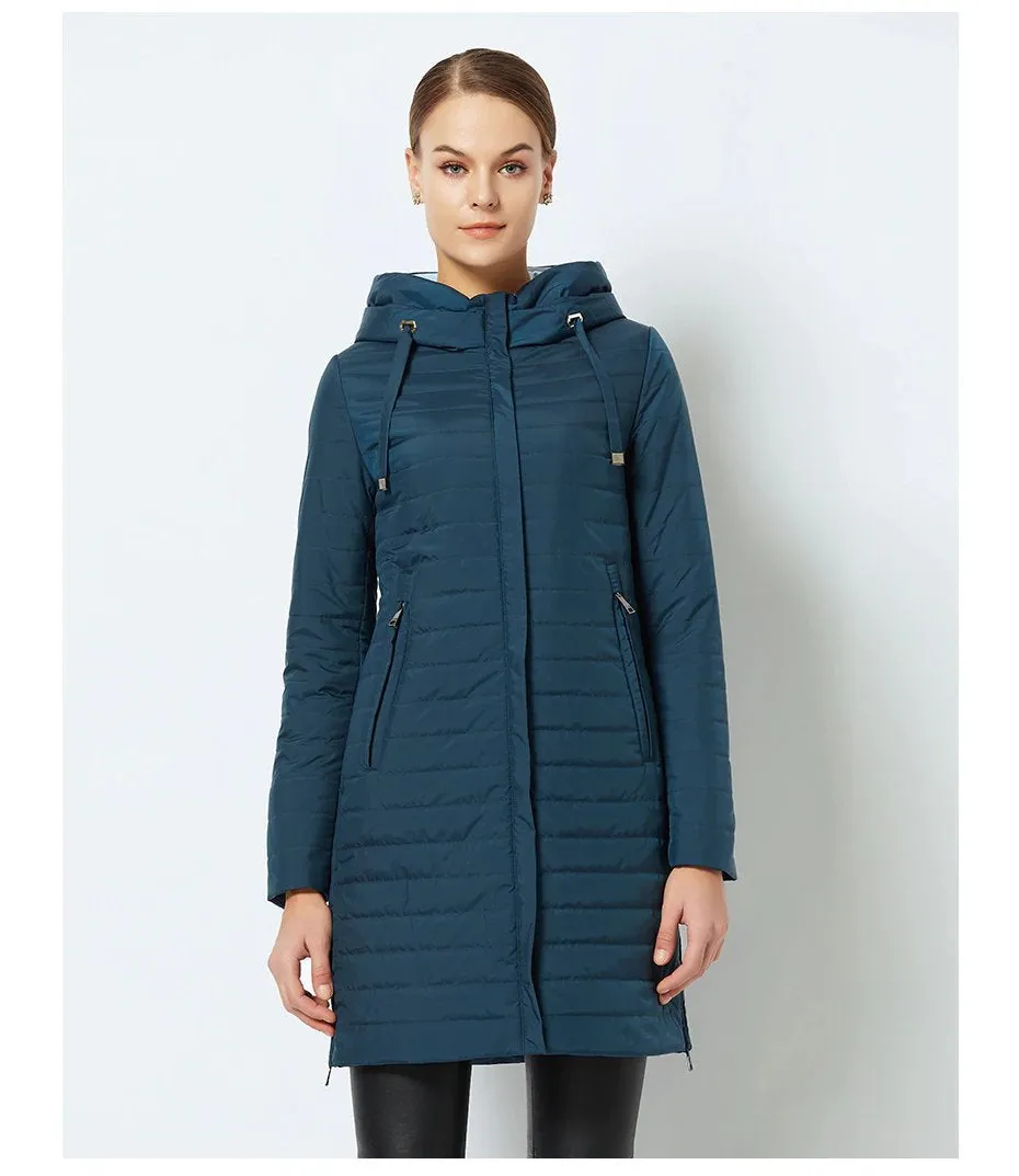 Women's Spring Warm Thin Hooded Long Coat