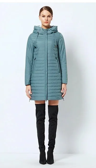 Women's Spring Warm Thin Hooded Long Coat