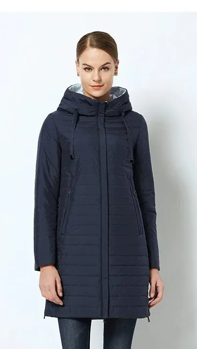 Women's Spring Warm Thin Hooded Long Coat