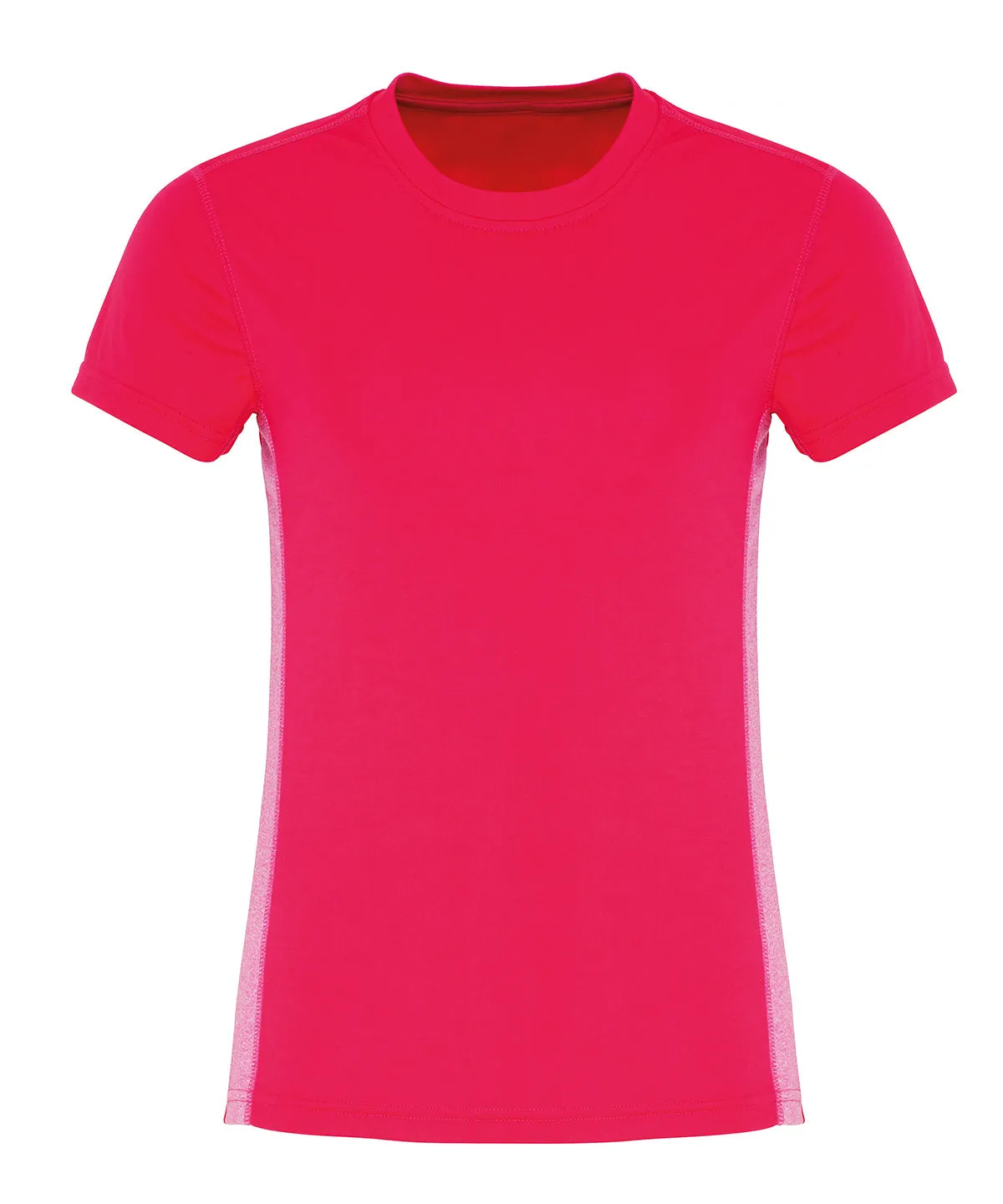 Womens TriDri® contrast panel performance t-shirt | Hot Pink/Pink Melange