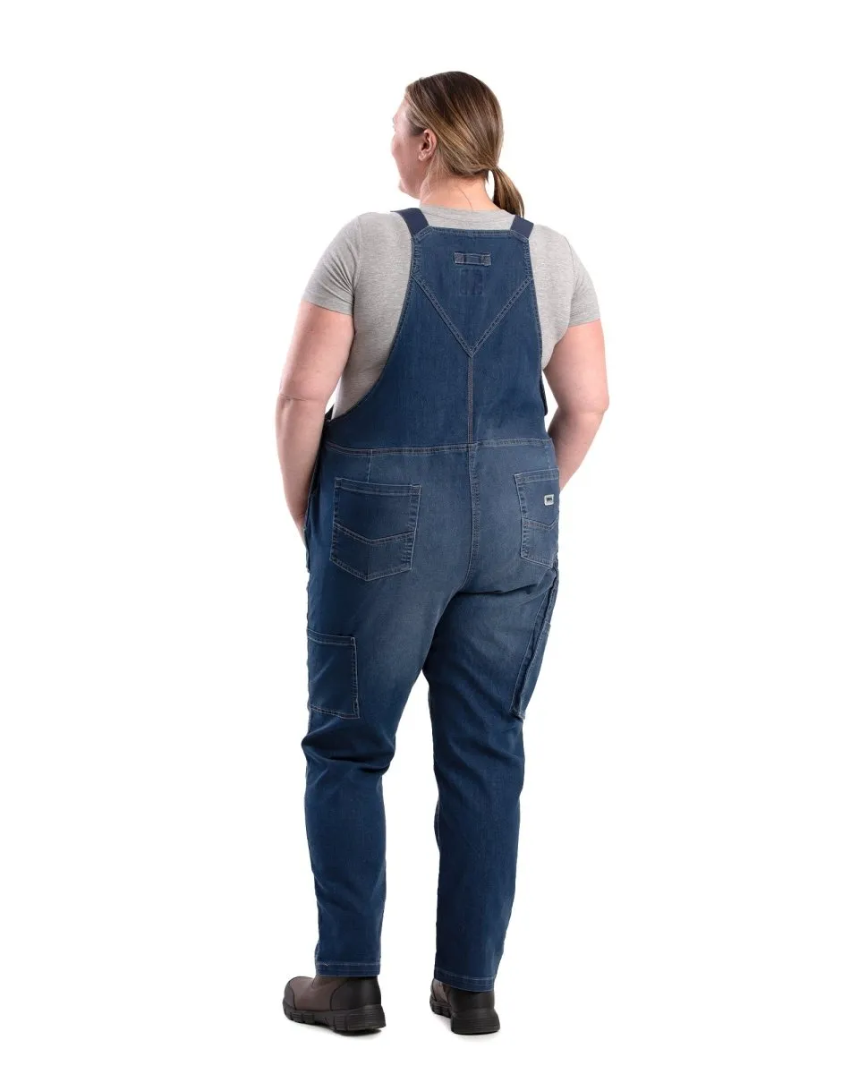 Women's Vintage Washed Flex Denim Bib Overall