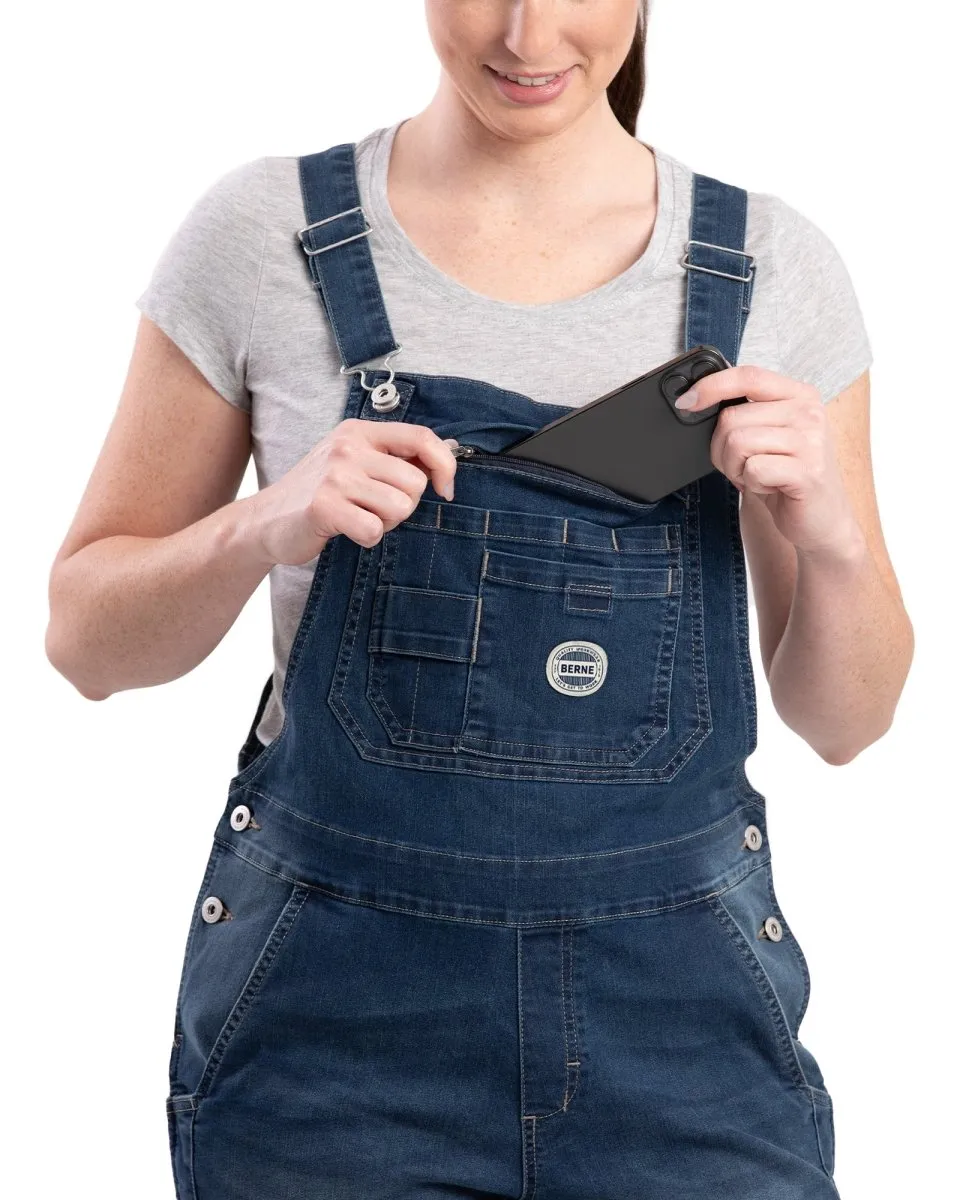 Women's Vintage Washed Flex Denim Bib Overall