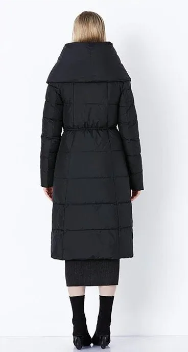 Women's Winter Warm Bio-Down Long Coat With Soft Stand Collar