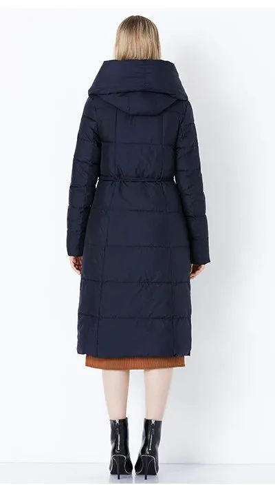 Women's Winter Warm Bio-Down Long Coat With Soft Stand Collar