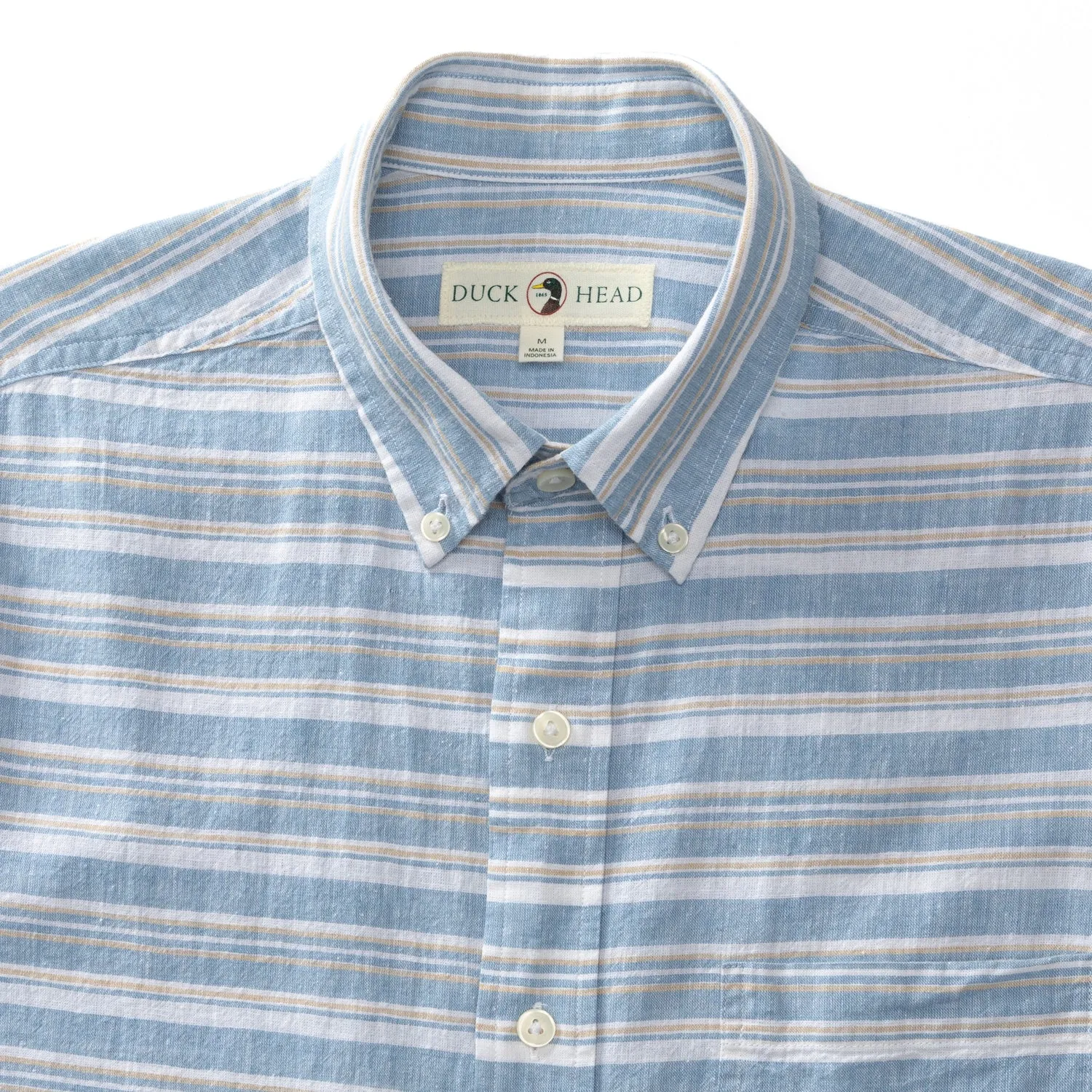 Woodruff Stripe Linen Cotton Oxford Sport Shirt